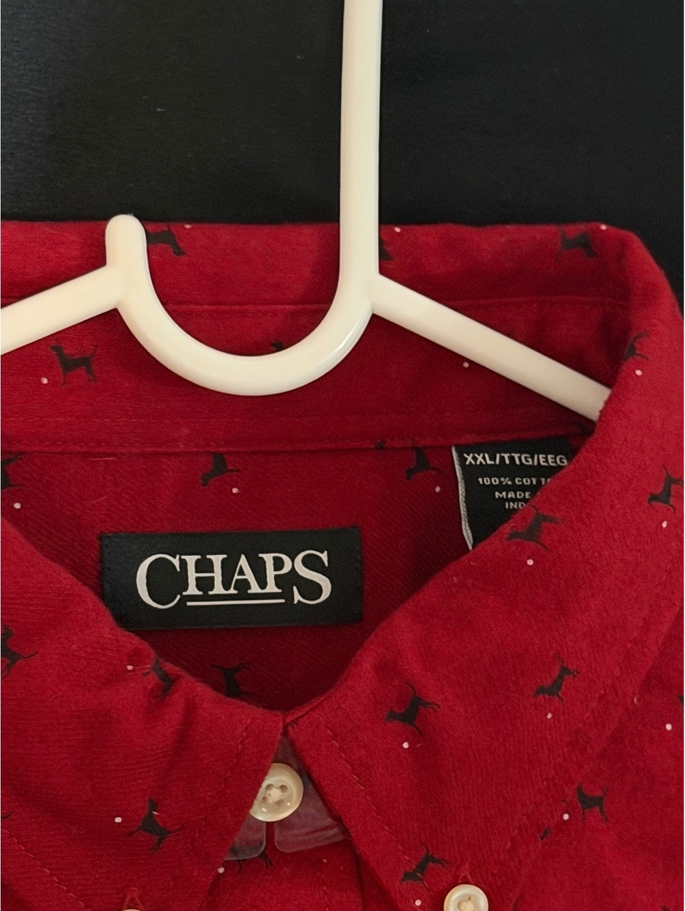 Chaps Red Multi Patterned Button-Down Shirt XXL - Picture 5 of 7